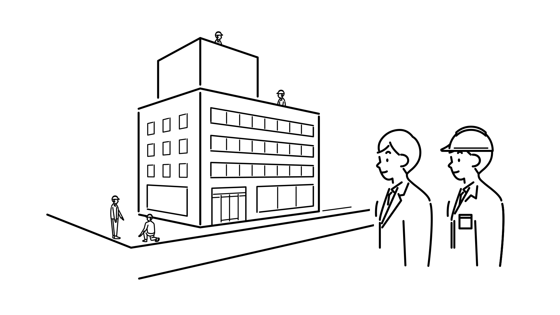 現場調査風景 | イラスト